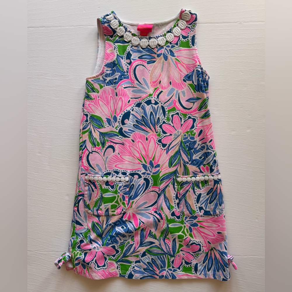 Lilly Pulitzer Dress Girls Soft Stretch Floral Pockets